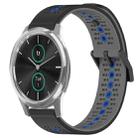 For Garminmove Luxe 20mm Tricolor Breathable Silicone Watch Band(Black+Grey+Blue) - 1