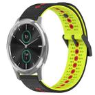 For Garminmove Luxe 20mm Tricolor Breathable Silicone Watch Band(Black+Lime+Red) - 1