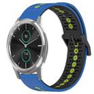 For Garminmove Luxe 20mm Tricolor Breathable Silicone Watch Band(Blue+Black+Lime) - 1