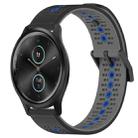 For Garmin Garminmove Style 20mm Tricolor Breathable Silicone Watch Band(Black+Grey+Blue) - 1