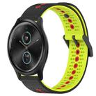 For Garmin Garminmove Style 20mm Tricolor Breathable Silicone Watch Band(Black+Lime+Red) - 1