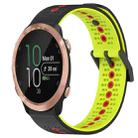 For Garmin Forerunner 645 Music 20mm Tricolor Breathable Silicone Watch Band(Black+Lime+Red) - 1