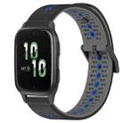 For Garmin Forerunner Sq2 20mm Tricolor Breathable Silicone Watch Band(Black+Grey+Blue) - 1