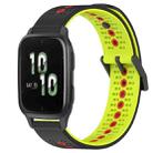 For Garmin Forerunner Sq2 20mm Tricolor Breathable Silicone Watch Band(Black+Lime+Red) - 1