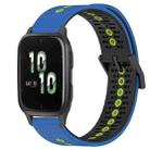 For Garmin Forerunner Sq2 20mm Tricolor Breathable Silicone Watch Band(Blue+Black+Lime) - 1