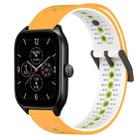For Amazfit GTS 4 20mm Tricolor Breathable Silicone Watch Band(Yellow+White+Lime) - 1