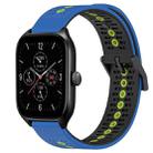 For Amazfit GTS 4 20mm Tricolor Breathable Silicone Watch Band(Blue+Black+Lime) - 1