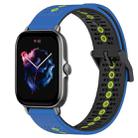 For Amazfit GTS 3 20mm Tricolor Breathable Silicone Watch Band(Blue+Black+Lime) - 1