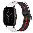 For Amazfit GTS 2E 20mm Tricolor Breathable Silicone Watch Band(White+Black+Red) - 1