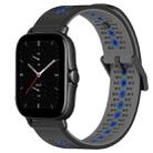 For Amazfit GTS 2E 20mm Tricolor Breathable Silicone Watch Band(Black+Grey+Blue) - 1