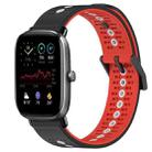 For Amazfit GTS 2 Mini 20mm Tricolor Breathable Silicone Watch Band(Black+Red+White) - 1