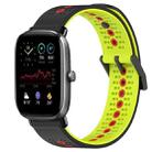 For Amazfit GTS 2 Mini 20mm Tricolor Breathable Silicone Watch Band(Black+Lime+Red) - 1