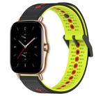 For Amazfit GTS 2 20mm Tricolor Breathable Silicone Watch Band(Black+Lime+Red) - 1
