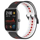 For Amazfit GTS 20mm Tricolor Breathable Silicone Watch Band(Black+White+Red) - 1