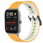 For Amazfit GTS 20mm Tricolor Breathable Silicone Watch Band(Yellow+White+Lime) - 1