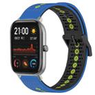 For Amazfit GTS 20mm Tricolor Breathable Silicone Watch Band(Blue+Black+Lime) - 1
