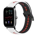 For Amazfit GTS 4 Mini 20mm Tricolor Breathable Silicone Watch Band(White+Black+Red) - 1