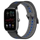 For Amazfit GTS 4 Mini 20mm Tricolor Breathable Silicone Watch Band(Black+Grey+Blue) - 1