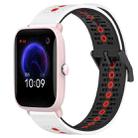 For Amazfit Pop Pro 20mm Tricolor Breathable Silicone Watch Band(White+Black+Red) - 1