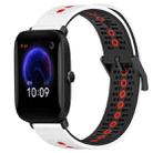 For Amazfit Pop 20mm Tricolor Breathable Silicone Watch Band(White+Black+Red) - 1