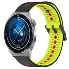 For Huawei Watch GT3 Pro 46mm 22mm Tricolor Breathable Silicone Watch Band(Black+Lime+Red) - 1