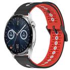 For Huawei Watch GT3 46mm 22mm Tricolor Breathable Silicone Watch Band(Black+Red+White) - 1