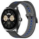 For Huawei Watch Buds 22mm Tricolor Breathable Silicone Watch Band(Black+Grey+Blue) - 1