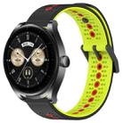 For Huawei Watch Buds 22mm Tricolor Breathable Silicone Watch Band(Black+Lime+Red) - 1