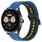 For Huawei Watch Buds 22mm Tricolor Breathable Silicone Watch Band(Blue+Black+Lime) - 1