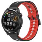 For Huawei Watch GT Runner 22mm Tricolor Breathable Silicone Watch Band(Black+Red+White) - 1