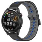 For Huawei Watch GT Runner 22mm Tricolor Breathable Silicone Watch Band(Black+Grey+Blue) - 1