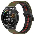 For Huawei Watch GT Runner 22mm Tricolor Breathable Silicone Watch Band(Army Green+Red) - 1