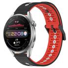 For Huawei Watch 3 Pro 22mm Tricolor Breathable Silicone Watch Band(Black+Red+White) - 1