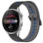 For Huawei Watch 3 Pro 22mm Tricolor Breathable Silicone Watch Band(Black+Grey+Blue) - 1