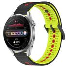 For Huawei Watch 3 Pro 22mm Tricolor Breathable Silicone Watch Band(Black+Lime+Red) - 1