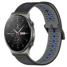 For Huawei GT2 Pro 22mm Tricolor Breathable Silicone Watch Band(Black+Grey+Blue) - 1