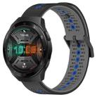 For Huawei Watch GT 2E 22mm Tricolor Breathable Silicone Watch Band(Black+Grey+Blue) - 1