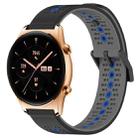 For Honor Watch GS 3 22mm Tricolor Breathable Silicone Watch Band(Black+Grey+Blue) - 1