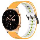 For Honor Watch GS 3 22mm Tricolor Breathable Silicone Watch Band(Yellow+White+Lime) - 1