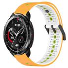 For Honor Watch GS Pro 22mm Tricolor Breathable Silicone Watch Band(Yellow+White+Lime) - 1