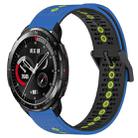 For Honor Watch GS Pro 22mm Tricolor Breathable Silicone Watch Band(Blue+Black+Lime) - 1