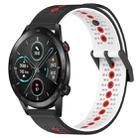 For Honor Magic Watch 2 46mm 22mm Tricolor Breathable Silicone Watch Band(Black+White+Red) - 1