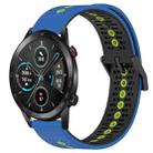 For Honor Magic Watch 2 46mm 22mm Tricolor Breathable Silicone Watch Band(Blue+Black+Lime) - 1