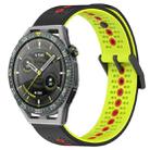 For Huawei Watch GT3 SE 22mm Tricolor Breathable Silicone Watch Band(Black+Lime+Red) - 1