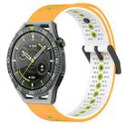 For Huawei Watch GT3 SE 22mm Tricolor Breathable Silicone Watch Band(Yellow+White+Lime) - 1