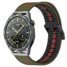For Huawei Watch GT3 SE 22mm Tricolor Breathable Silicone Watch Band(Army Green+Red) - 1