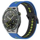 For Huawei Watch GT3 SE 22mm Tricolor Breathable Silicone Watch Band(Blue+Black+Lime) - 1