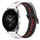For Xiaomi Watch S2 42mm 22mm Tricolor Breathable Silicone Watch Band(White+Black+Red) - 1