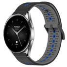 For Xiaomi Watch S2 42mm 22mm Tricolor Breathable Silicone Watch Band(Black+Grey+Blue) - 1
