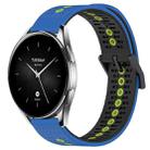 For Xiaomi Watch S2 42mm 22mm Tricolor Breathable Silicone Watch Band(Blue+Black+Lime) - 1